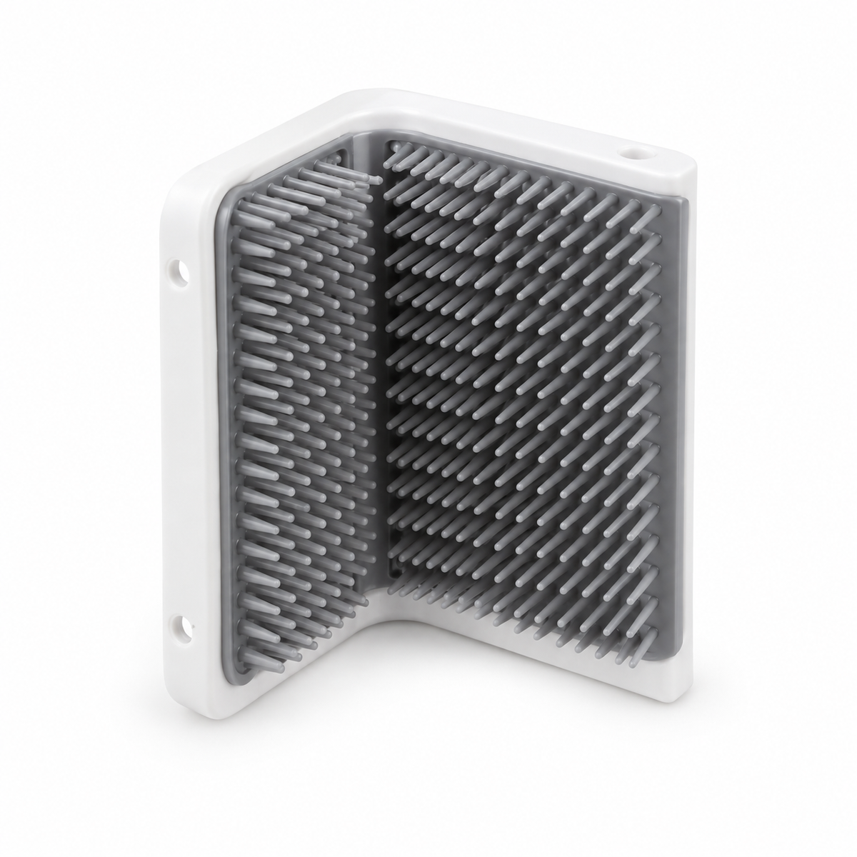 Self-grooming corner brush for cats