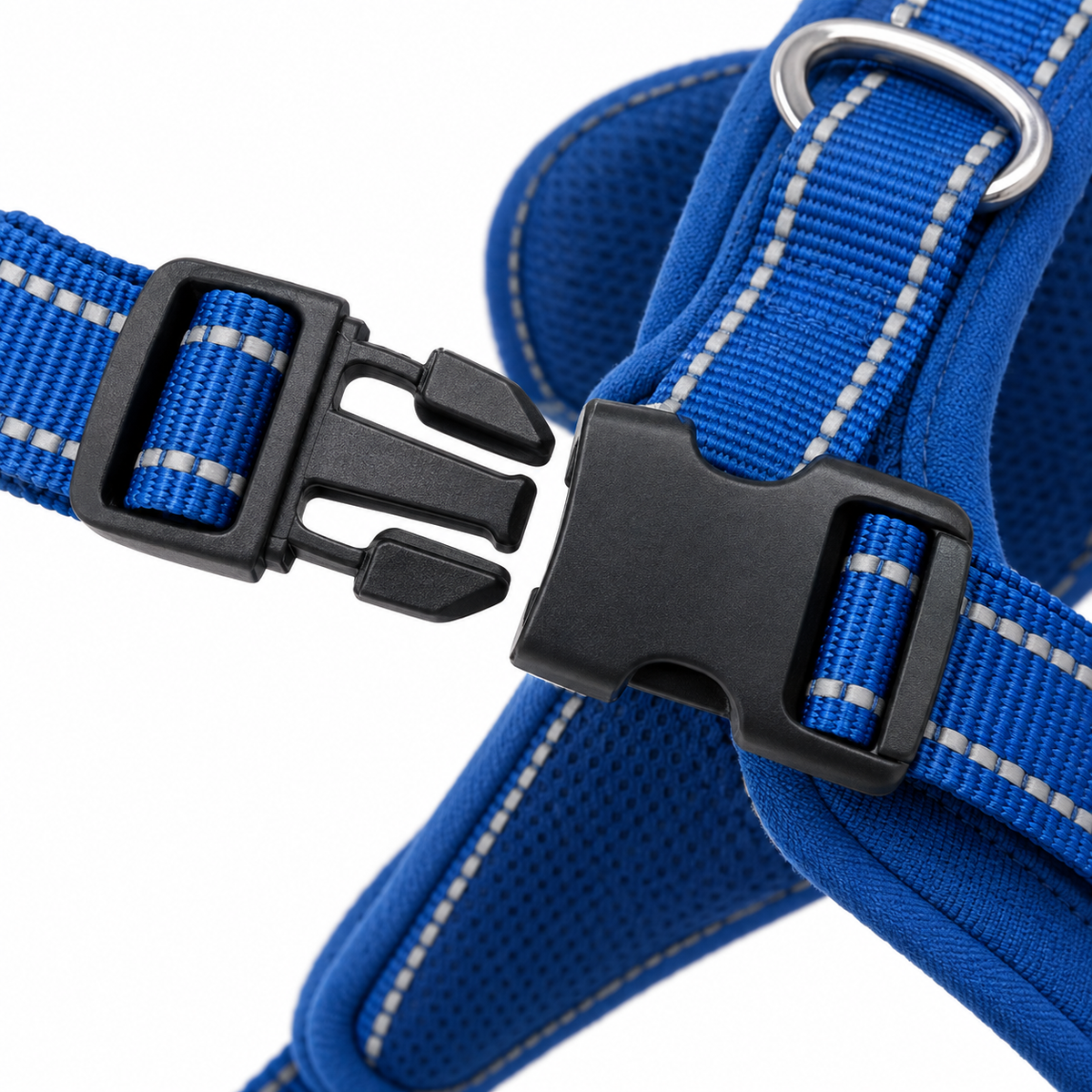 Adjustable No-Pull Dog Harness - buckle and clip detail