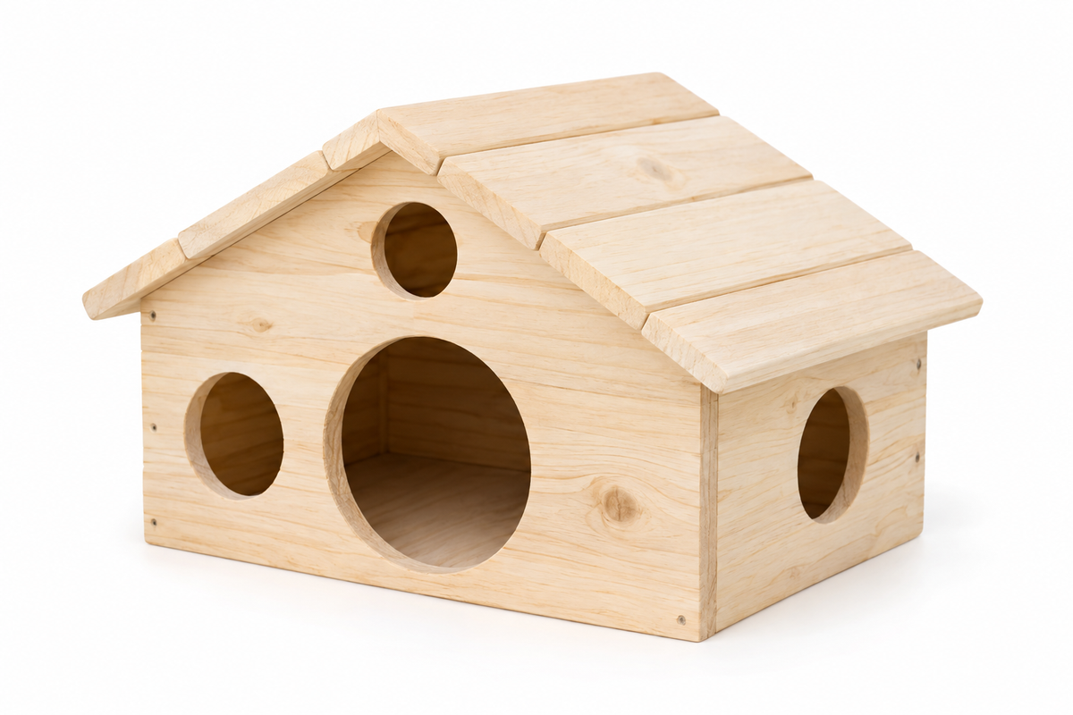 Small Pet Hideout House - Natural Wood