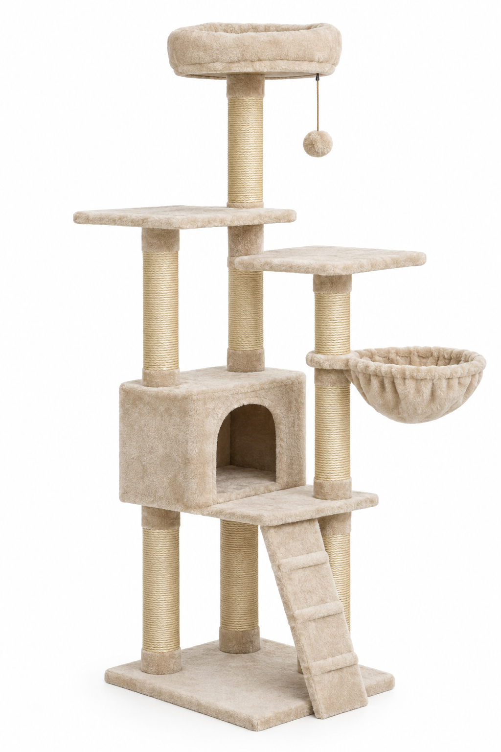 Cat Scratching Post Tower - Beige