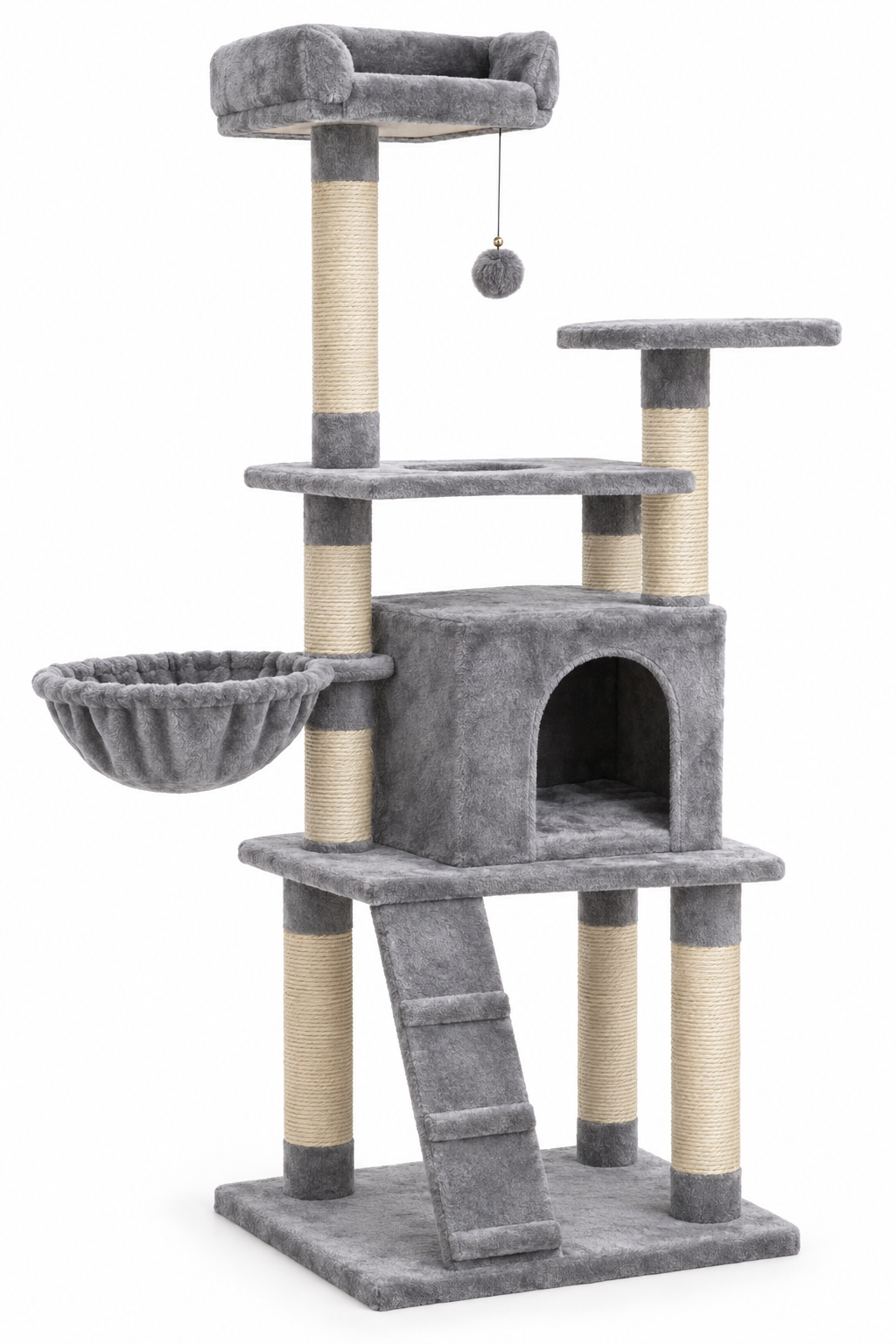 Cat Scratching Post Tower - Gray